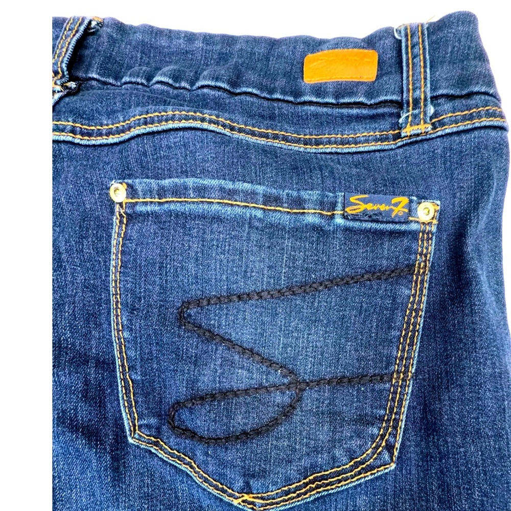 Seven7 Tummyless High Rise Skinny Jeans Dark Wash Denim Blue Womens 14